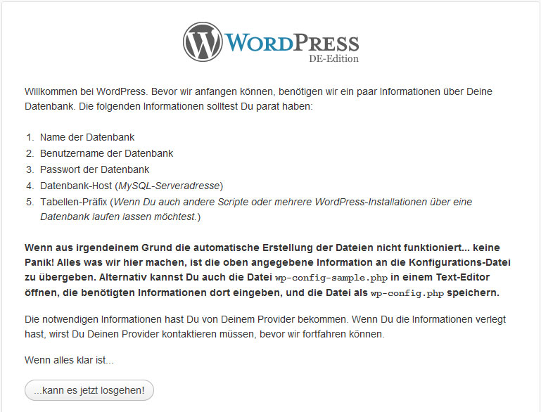 WordPress Installationsanleitung