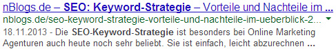 SEO: Title Tag wird in der Suchmaschine ausgegeben (blauer Text)